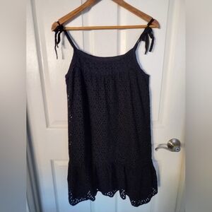 GAP black eyelet mini dress